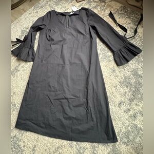 NWT J. Crew Black Long Sleeve Dress